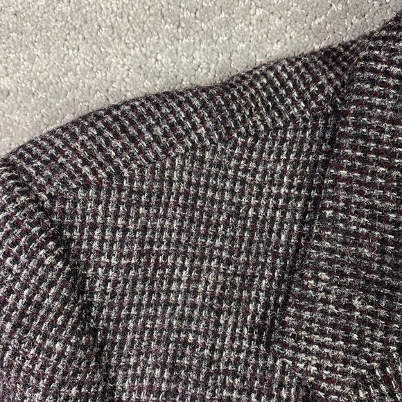 Vintage Harris Tweed Blazer Sport Coat Men's 44R Burgundy and Gray Wool - Picture 2 of 12